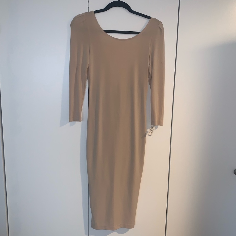 Neiman Marcus Beige Bodycon Dress SZ XS